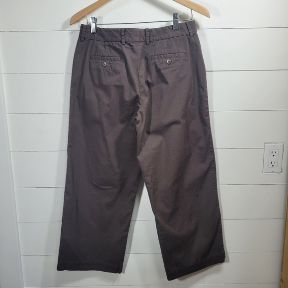 EUC Lauren Ralph Lauren Pants Women's sz 8 Brown Wide Leg Capri Pants - Picture 5 of 9